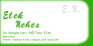 elek mehes business card